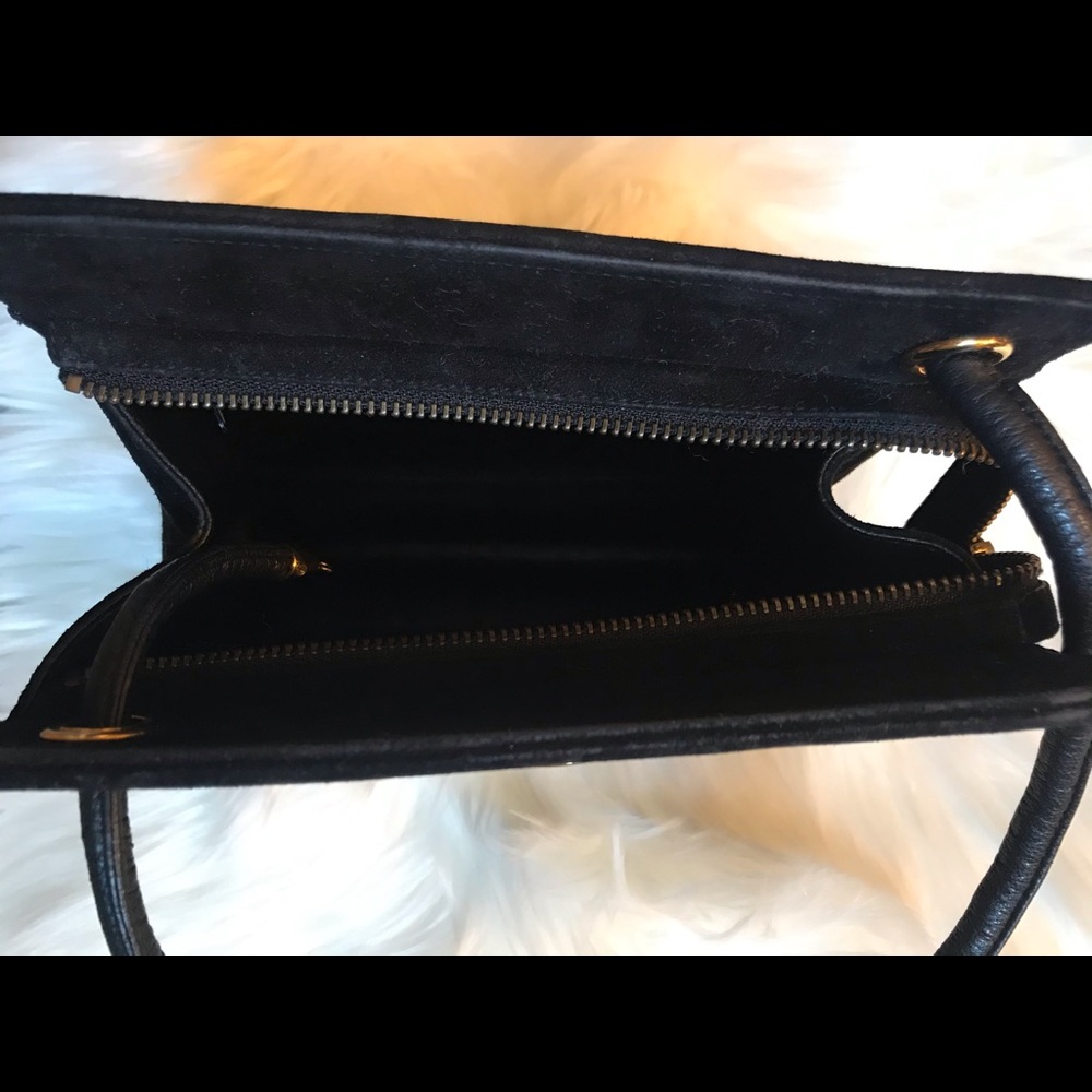 Authentic Chanel Suede Chevron Mini Shoulder Bag - Picture 11 of 13